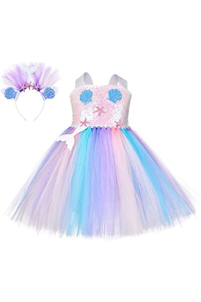 EvrikaUnity Rochie Sirena pentru Copii, Set cu Bentita Decorativa, EvrikaUnit...