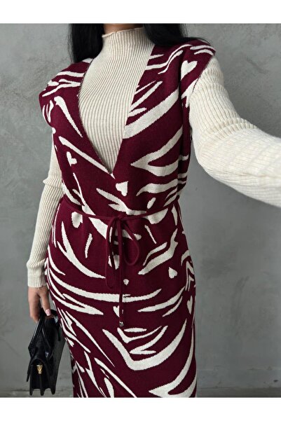 newmisal Jakarli Women's Knitwear Salopet Set