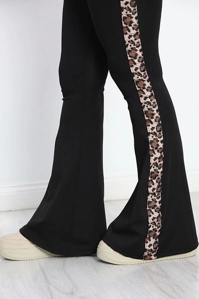 KapadokyaButik Plus Size Striped Spanish Leg Leggings