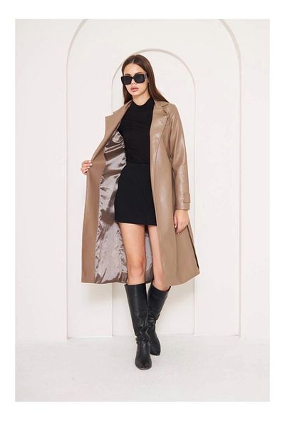 STILVANA LONG LEATHER COAT