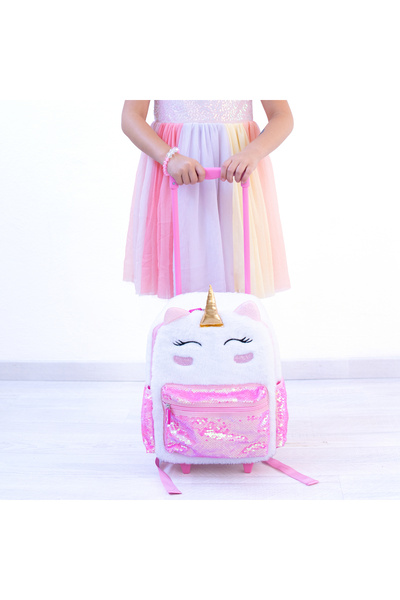 NİCE Girabrilla - Unicorn Magic - girls' trolley bag, with reversible sequins and durable wheels