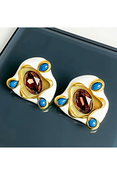 NISHPOINT BEYAZ MİNELİ KÜPE