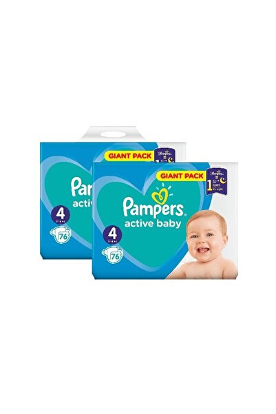 Pampers Pachet 2 x Active Baby Giant Pack - nr.4, 76 buc (152 buc)