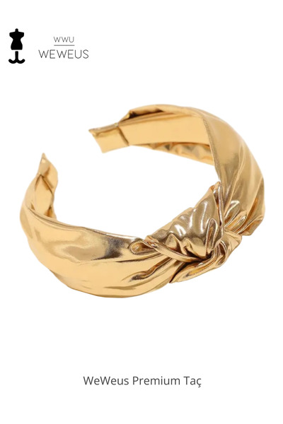 Weweus Γυναικείο γυαλιστερό χρυσό χρώμα Gold Metallic Luxury Crown
