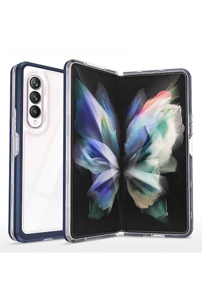 Bibilel Carcasă de protecție pentru Samsung Galaxy Z Flip 4, transparentă, TPU, albastră/transparentă