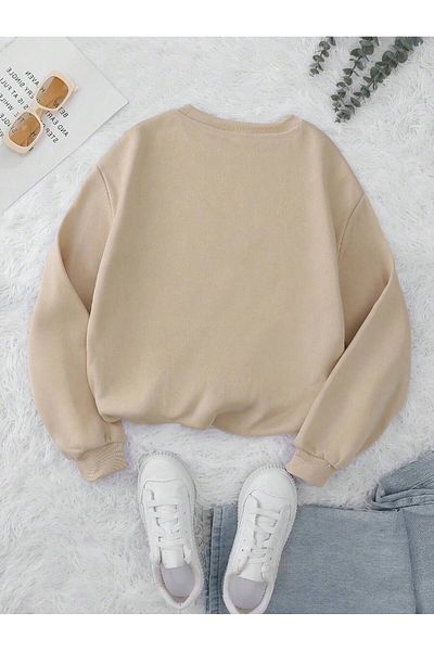 uyguntarz Unisex Teach Printed Oversize Sweatshirt