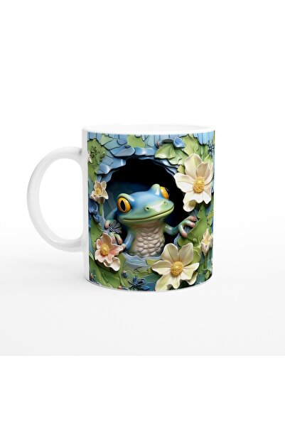 Luluyen كوب مطبوع عليه ضفدع بين الزهور