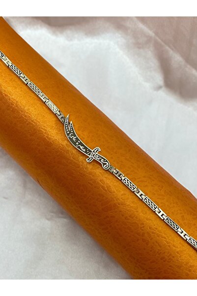 Firuze Gümüş Kelepçeli Kılıç Gümüş Erkek Bileklik