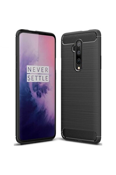 SOHO Husă de telefon compatibilă cu OnePlus 7T Pro, inserție carbon, neagră