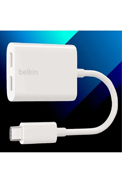 Belkin محول الصوت والشحن RockStar USB-C – أبيض