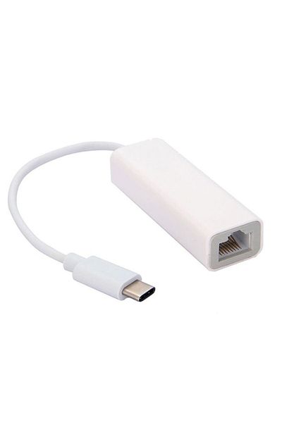 Bibilel Adapter high quality Ethernet USB 3.1 Type C male to RJ45 female, White