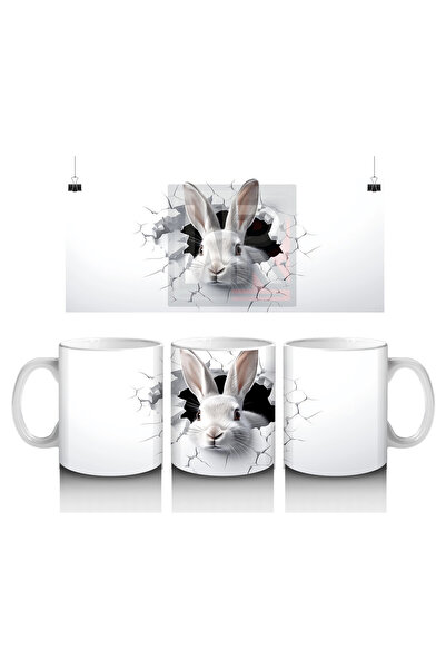 Luluyen الأرنب المثمن الذي يثقب الجدار - كوب قهوة مطبوع