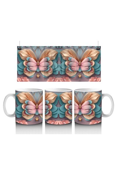 Luluyen Surreal Colorful Butterfly Pattern - Printed Coffee Mug