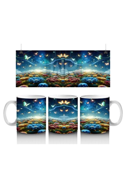 Luluyen كوب مزين بالفراشات اللامعة وحديقة الحكايات الخيالية يحب الأطفال الحليب