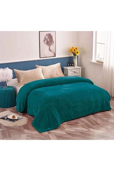 OEM Cocolino blanket, double bed, 200 x 230 cm, fluffy and soft to the touch, Emerald Green