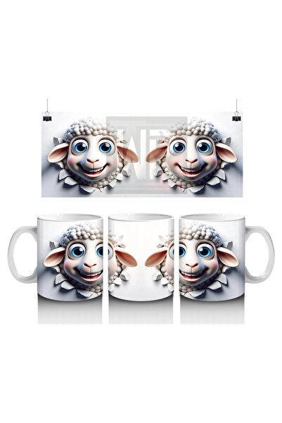Luluyen Cheerful Design with Cute Couple Lamb Figure - Printed Coffee Mug