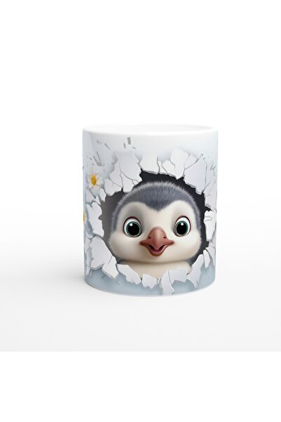Generic Brand Baby Penguin among Ice Flowers Themed Printed Mug