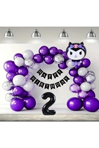 SİNDA Kuromi Doğum Günü Partisi Konsepti - Kraft Banner - Yaş Günü