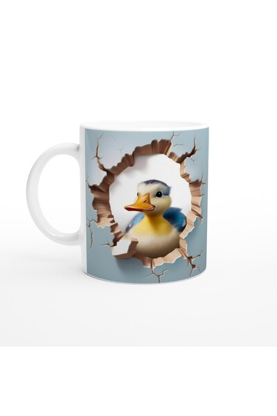 Luluyen كوب مطبوع عليه بطة لطيفة يثقب الجدار