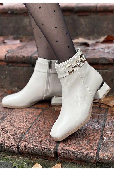 STILVANA Prefer Beige Leather Heeled Boots