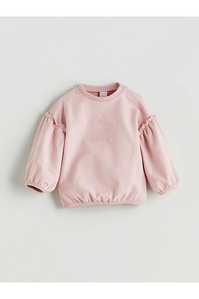 LC Waikiki Lcw Baby New Season Crew Neck Baby Girl Sweatshirt and Trousers 2-Piece Set