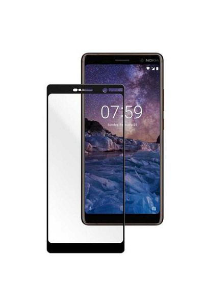 Bibilel Tempered Glass Screen Protector 9H for Nokia 7 Plus, Black