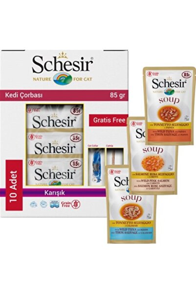 Schesir Cat Soup Karışık Kedi Çorbası 10 x 85 gr
