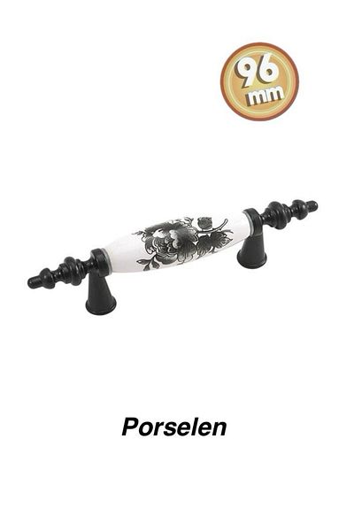 Porcellana Perla 96 mm -(9,6cm)- Porcelain Cabinet Drawer Kitchen Bathroom Children Furniture Handle Handle Handle -Stk3380