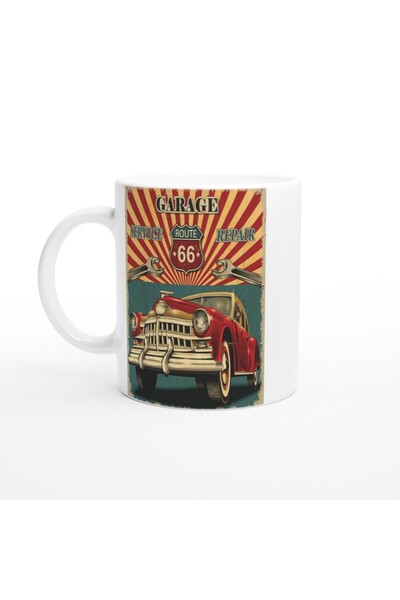 Luluyen كوب كوب بطابع جراج ريترو من طريق 66