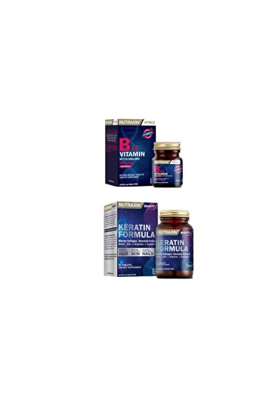 Nutraxin Keratin Formula 60+B12 60 Tablets - 1000mg for Hair and Nails