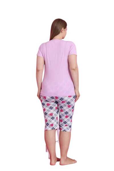 Emir Store Large Size Women's Pajama Set with Short Sleeve Capri. Xl,2Xl,3Xl Battal Size. # Bigsize Casual Cut