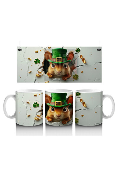 Luluyen تميمة السنجاب ذات طابع القديس باتريك - كوب قهوة مطبوع