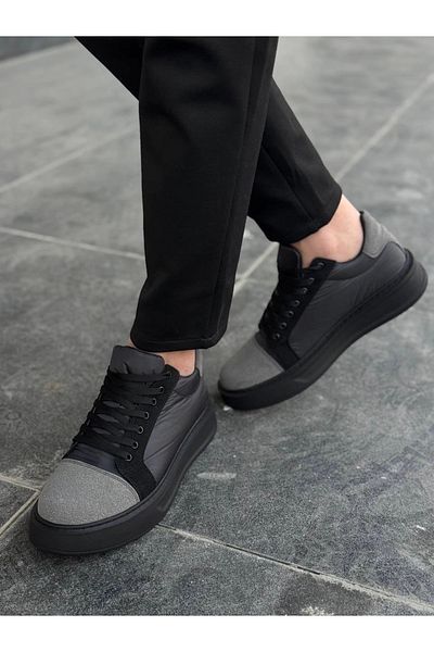 STILVANA Kb-X46 Kuback Black Gray High Black Sole Casual Sneakers