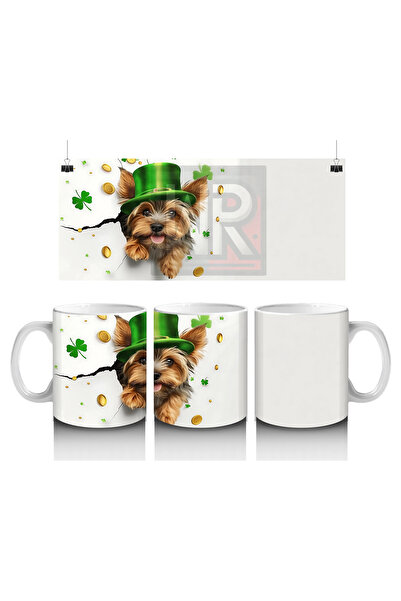 Luluyen يوتير من يوركشاير بطابع القديس باتريك مع قبعة - كوب قهوة مطبوع