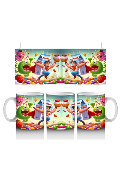 Luluyen كوب سوبر ميلك هيرو وملون ديزاين ديزاين للأطفال يحبون الحليب