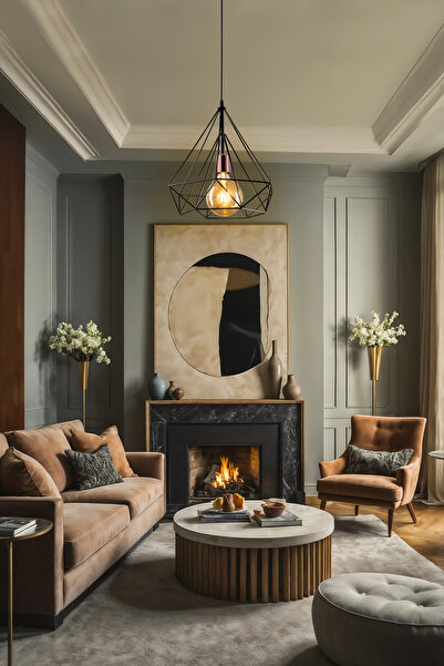 ROSE LIGHTING Elmas Siyah Avize Modern Dekoratif Sarkıt Salon Oturma Odası Ca...