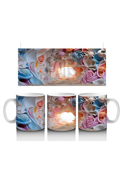 Luluyen مجموعة نمط مكونة من فراشات ملونة متنوعة - كوب قهوة مطبوع