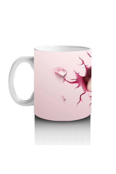 Luluyen Cute Dog Decorated with Pink Hearts – Printed Coffee Mug