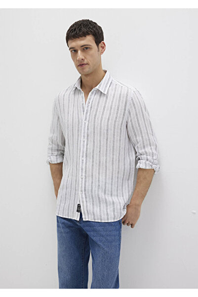 Mavi Смугаста біло-чорна чоловіча сорочка M0211695-90914