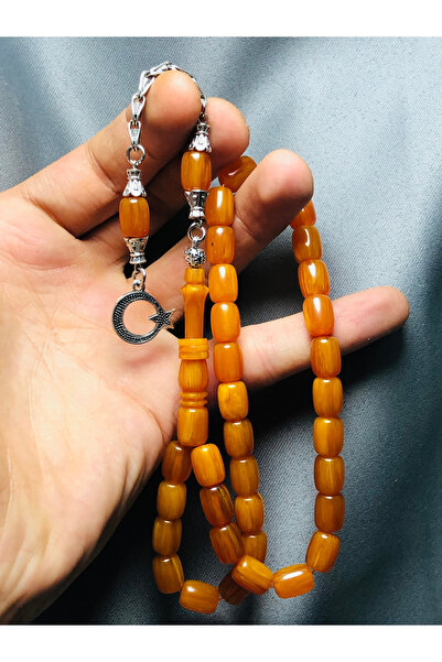 TTS TÜRK TESBİH SANATI Halkalı İmame Sıkma Kehribarı Hediyelik Tesbih