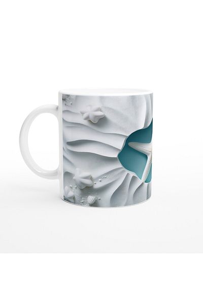 Luluyen Star Underwater Themed Mug Cup Lying in the Sea Sand