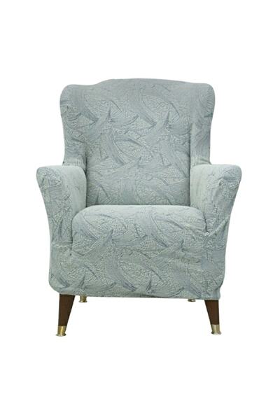 DEKORANLA Esnek pamuklu sehra desenli yıkanabilir koltuk örtüsü, gri, 1 kişilik