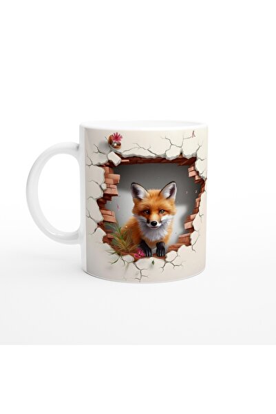 Luluyen كوب مطبوع عليه ثعلب يثقب الجدار