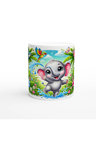 Luluyen كوب مطبوع خاص للأطفال بتصميم الفيل الاستوائي