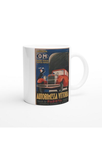 Luluyen Italian Advertising Poster Retro Car Printed Mug Cup