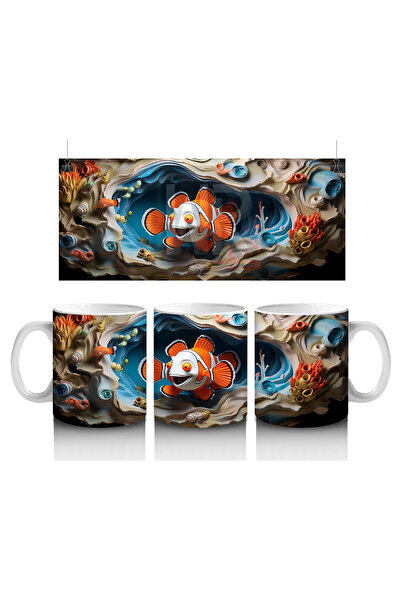 Luluyen كوب بنمط سمكة المهرج العائمة على شاطئ المرجان