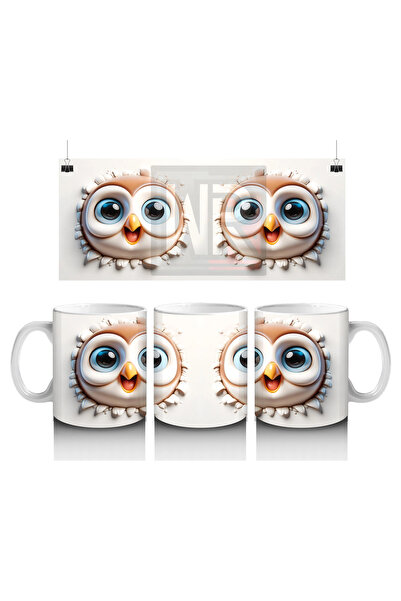 Luluyen Pair of Cheerful Owls – Printed Coffee Mug