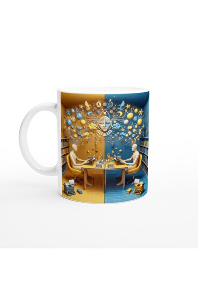 Luluyen كوب قهوة مطبوع عليه برج التель - Zodyak Libra Vs2