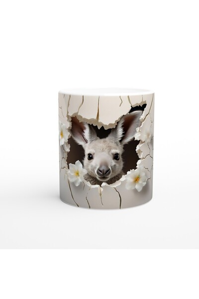 Luluyen كوب مطبوع عليه شكل الكنغر ينظر من خلال الجدار المتشقق