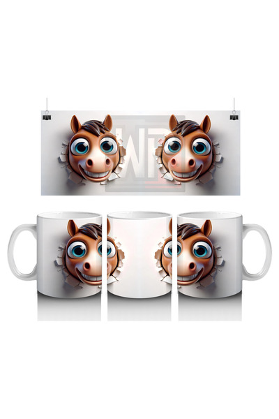 Luluyen تماثيل خرافية على شكل حصان مزدوجة العيون اللطيفة - كوب قهوة مطبوع